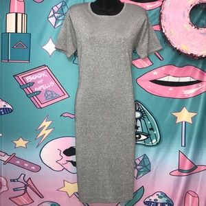 NINA PATRICK Vintage Shimmer Metallic Blend Dress